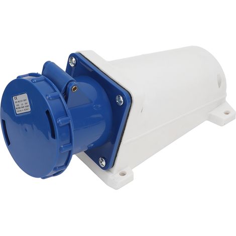 Prise industrielle encastrée IP67, 3 broches, PP et laiton bleu, étanche, 220V‑380V, pour usage professionnel (1/5)