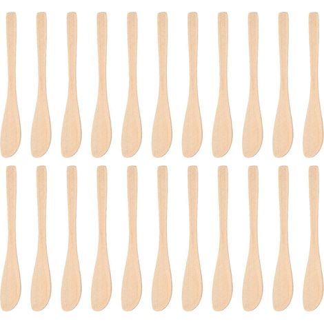 20 cuillères à fromage en bois pour raviolis wonton, cuillères à beurre, ustensiles de cuisine-16.50X2.70X0.30CM