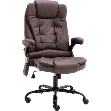Bürostuhl mit Massagefunktion Dunkelbraun Wildleder-Optik