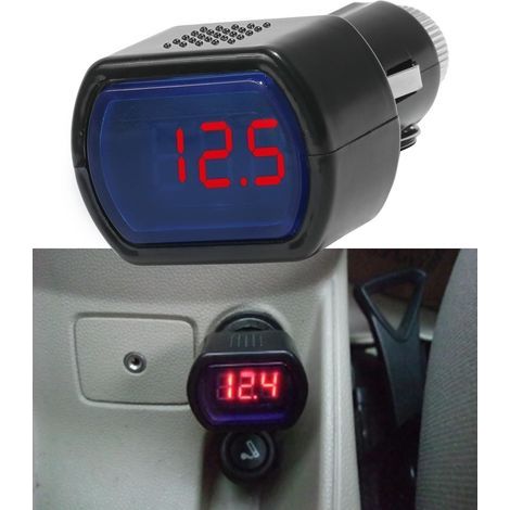 Allume-Cigare Batterie Voiture Testeur,Moniteur de jauge de Tension de véhicule,Automatique Batterie Voltmètre Indicateur,Ajustement pour la Plupart des Batteries Automobiles 12 V et 24 V (1/5)