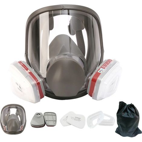 Full Face Respirator Mask with Filter, Reusable Gas Mask Anti-fog Dust Masks, Paint Masks for Spraying, Sanding, Organic Vapor, Chemical, Formaldehyde, Epoxy Resin, Cutting, Welding