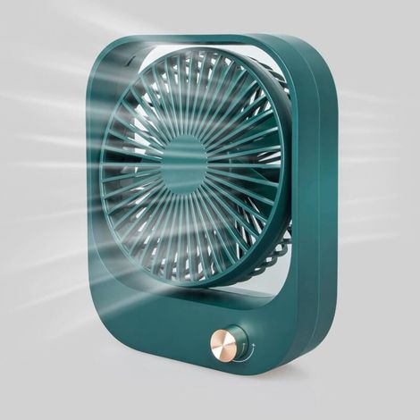 USB-Tischventilator, leistungsstark und leise, Luftzirkulationsventilator mit 10 Geschwindigkeitsstufen und einstellbarem Neigungswinkel - Crezuo