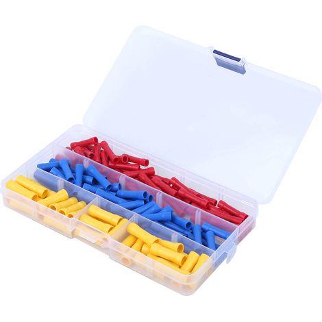 Kit 120pcs Connecteurs Électriques à Sortir, Douilles Isolées BHT/BNFY/BV1.25, Assortiment de Cosses à Câbler, pour Fils et Câbles, Usage Multiple, Lot de 120 Pièces. (1/5)