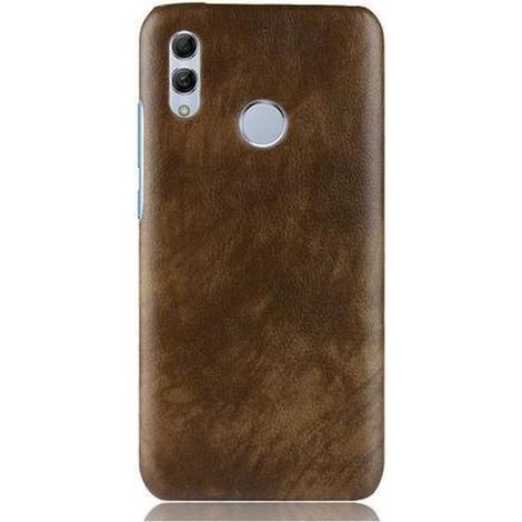 Coque arrière rigide pour Huawei P Smart 2019 - Motif lychee - Marron - Étui de protection (1/3)