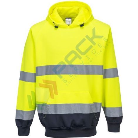 Felpa con cappuccio bicolore colore: giallo/navy taglia M - Portwest (1/2)
