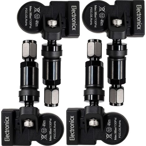 4x RDKS Sensoren Metall Schwarz - BMW 5er [G30/G31] 2017-2023 - Reifendrucksensor TPMS Set