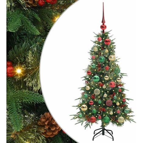 Albero di Natale Albero natalizio Albero festivo Artificiale con Rami Pieghevoli Verde 120 cm (1/5)