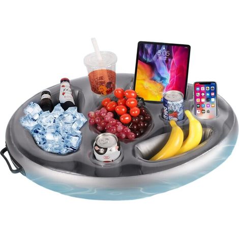 royaluxe -Dessous de verre gonflable pour piscine 50 x 70 cm, jouets gonflables pour piscine, table de bar, porte-gobelets flottants, piscine flottante pour fêtes sur la plage et la piscine (1/5)