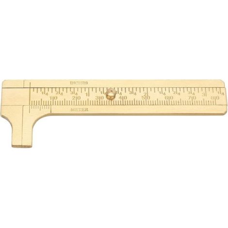 Pied À Coulisse - Règle Coulissante En Laiton - Double Échelle Mm Pouces - Précision 0,1 Mm - Plage 0-80 Mm - 1 Pièce (1/4)