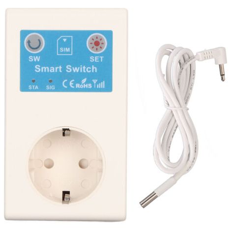 Intelligente Steckdose mit SMS-Steuerung, mobiler Fernbedienung, Stromausfallwarnung und EU-Stecker (110-250 V) (1/5)