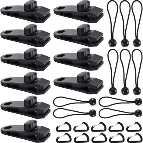 Tarp Clips, 30 Pcs Tarp Clips, Tent Clips, Heavy Duty Tarp Clips, Tarp Clips Awnings, Crocodile Mouth Tent Clips for Tents, Tarps, Awnings, Caravans (30pcs) (1/5)