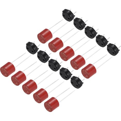 10Set Fusible Miniature Cylindrique À Montage DIP Rond À Fusion Lente Avec Porte-Fusible Pour Pièces Électroniques PCB LCD Réparation, T-1A 1A 250V, Rouge (1/5)