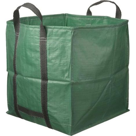 Grand sac de jardin 252L 60x60x70cm - Sac poubelle extérieur ultra-résistant - Tissu déchirure/UV/pluie - Square Garden - Vert (1/5)