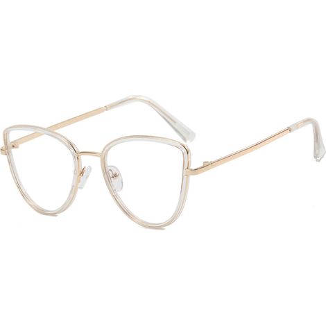 1 paire Lunettes anti-lumière bleue, monture AC et métal, design européen et américain, plaquettes silicone, branches incurvées (1/5)
