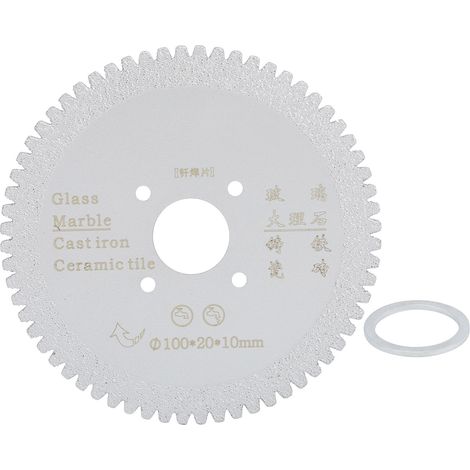 Disque diamanté à tronçonner le marbre 100x20x10mm, lame circulaire en diamant brasé dentelé pour meulage et coupe (1/5)