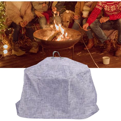Multifunktionale Lagerfeuerabdeckung [Lagerfeuerabdeckung] Wind- und wetterbeständiges Oxford-Gewebe 84 cm + professioneller 6" flacher Aluminium-Grillschaber (1/5)