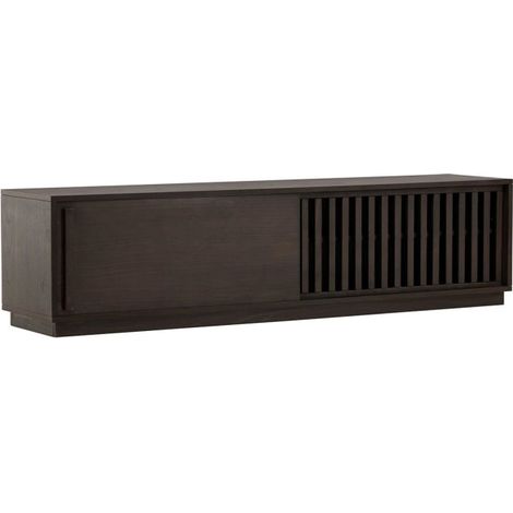 Meuble TV Design Nervuré "Lugo" 180cm Marron (1/5)