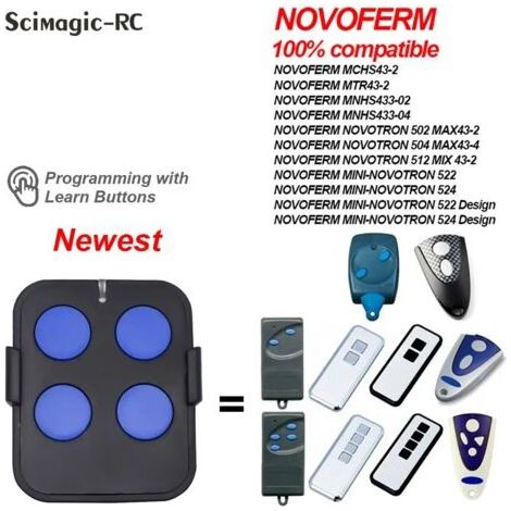 Coocheer – Télécommande NOVOFERM NOVOTRON 504 MAX43-4 – Fréquence 433,92 MHz – Compatible avec plusieurs récepteurs – Portée jusqu'à 50 m (1/3)