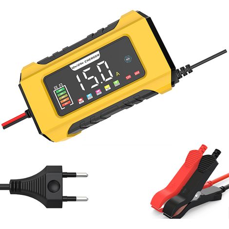 Chargeur De Batterie - 12V 15A 24V 8A - Pour Voiture Moto Véhicule Utilitaire - Batteries Plomb-Acide AGM Gel SLA - Compensation Température - 8 Étapes - 1 Pièce