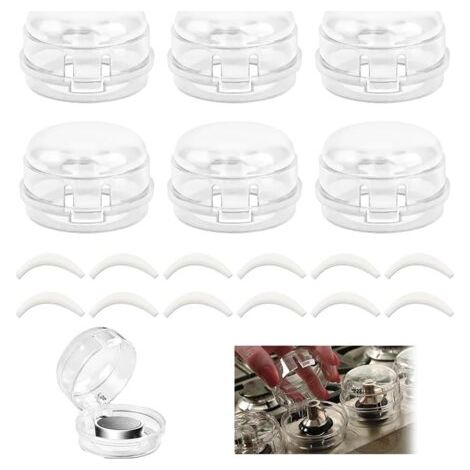 QORVA-6 Cache-Boutons de Cuisinière pour Sécurité Bébé, Couverture de Bouton pour Cuisinière, Bloc de Protection pour la Sécurité de Enfants, Bouton de Sécurité Four, Protection pour Cuisinière à Gaz
