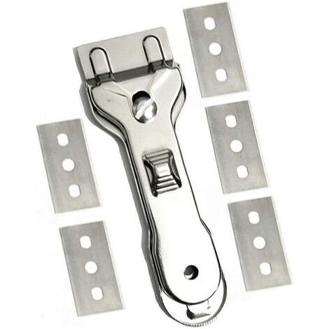 Grattoir pour vitre - Grattoir en céramique - Grattoir pour plaque vitrocéramique et induction 13.24.4cm Argent (1/5)