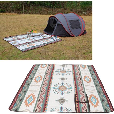 Tapis de camping extérieur résistant à l'humidité, tapis de pique-nique ultrasonique lavable en machine, tapis de cuisson portable pour l'extérieur, bâche de sol imperméable et épaisse, style A. (1/5)