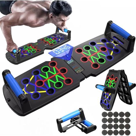 Planche Pompe Musculation, Machine Musculation Maison Planche a Pompe avec Antiglisse Poignées, Planche Push up Bar avec Fonction de Comptage (1/5)