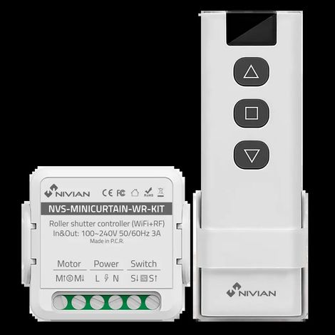 Controlador Wifi Persianas Nivian Minicurtain Nvs-minicurtain-wr-kit