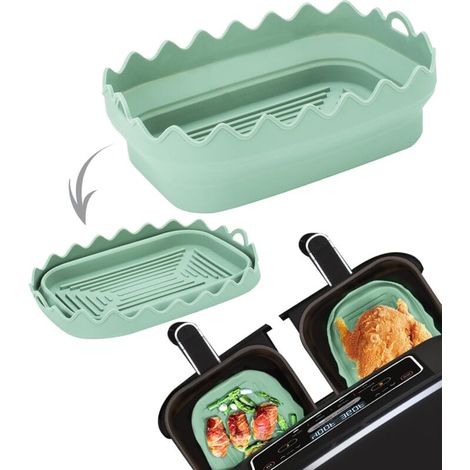 Moule Silicone Air Fryer, Accessoire Air Fryer, Moule Air Fryer, Silicone Air Fryer Accessoires, Panier Friteuse Réutilisable, Airfryer Liner pour Airfryer Friteuse (1/4)