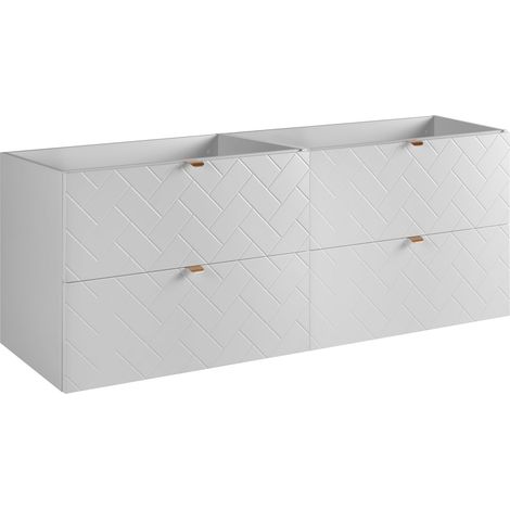 Mobile da bagno, Bianco Opaco, 160 x 57 x 46 cm, Maniglie Dorate (1/5)