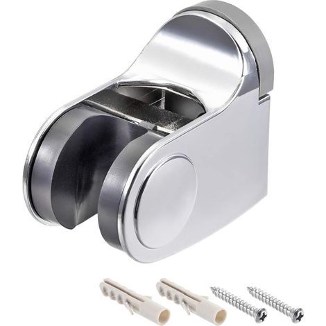 Support de pommeau douche mural réglable en ABS argenté 70x58x40mm