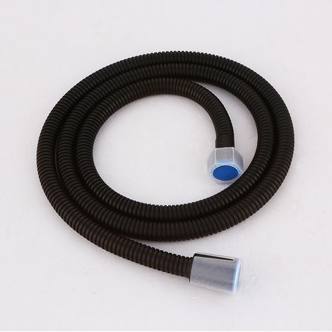 Flexible de douche noir électroplaqué de 1,5 mètre, flexible de douche à main noir électroplaqué