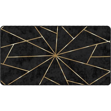 Maison Exclusive - Teppich Waschbar Schwarz und Golden 80x150 cm