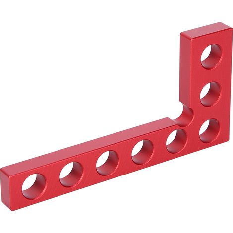 Équerre de positionnement à 90 degrés, règle d'angle droit, outils de menuiserie, règle en pouces 0-100 mm, rouge (1/5)