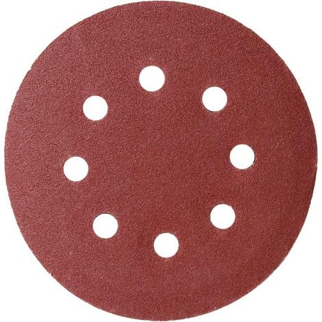 Lot de 100 - Disque Abrasif 150 mm Pour Ponceuse Excentrique Grain P80 / P120 - Disque Auto-Agrippant 8 Trous Avec Velcro - Color:p80 (1/5)