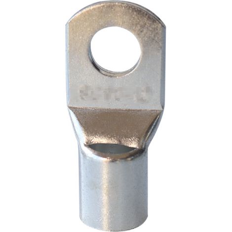 Sollbry Lot de 10 Cosses Electriques à Oeillet Tubulaire - Oeil - Ø6mm - Non Isolées - pour Conducteur 4mm ² - Connecteur de Fil Electrique - Serrage - Couleur Argent (1/3)