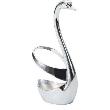 Porte-couverts en alliage de zinc Support à ustensiles design cygne élégant pour table restaurant hôtel 70x155mm (1/5)