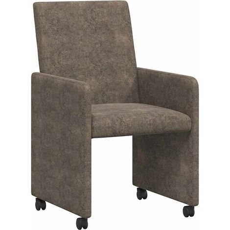 Dining Chairs with Wheels 2 pcs Dark grey 57 x 66 x 94 cm vidaXL