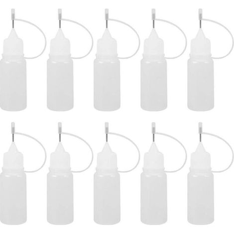 20pcs bouteilles d'aiguille vides, applicateur de bouteille de colle de bouteille de colle vide de 20 ml avec outil de pointe d'aiguille pour l'encre d'huile de colle E-Liquid