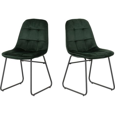 Lukas Dining Chair (Pack of 2) - L54 x W43 x H81 cm - Emerald Green Velvet (1/5)