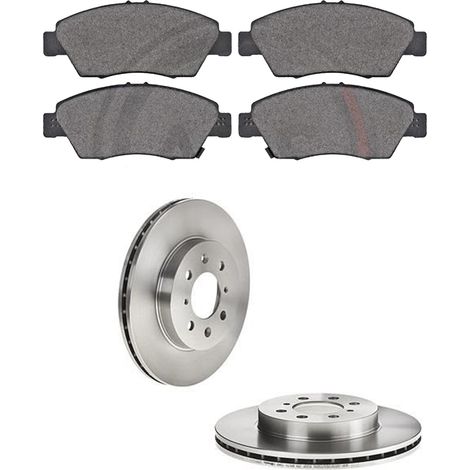 KIT FRENI ANTERIORI compatibile con HONDA CIVIC VII COUPE (EM2,EU,EP,EV,ES,ET) - DISCHI + PASTIGLIE OEM: FDB776, FDB613, FDB1444 / 16039 , 17536 , 17689 , 09.9936.11 , 09.9936.14 /SOSTITUZIONE DIRETTA (1/5)