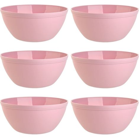 Lot de 6 bols à céréales, à dessert, à salade, à soupe, à riz, en plastique, sans BPA, grand 900 ml (1/5)