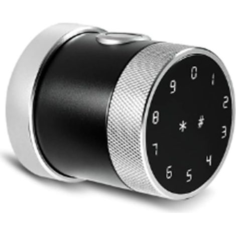 Poignée de porte américaine Clavier biométrique à Dactilaires Wifi Électronique Numérique Ttlock Chambre Intelligente Bouton Rond Serrure de Porte (Argent) (1/5)