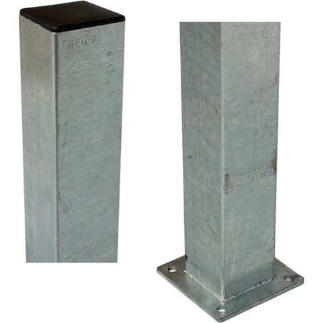 Stahlpfosten feuerverzinkt 45x45mmx132cm - Pfostenfuß 10x10cm