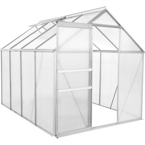 Serra da giardino in policarbonato 250 x 190 x 195 cm "Basilic" - 4,75 m² - Grigio