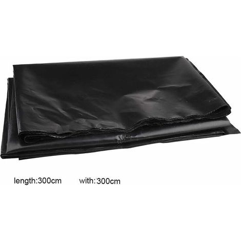 Bâche de bassin 3 m x 3 m en polyéthylène haute densité – Noir – Surface plane pour étangs à poissons et jardins aquatiques (1/4)
