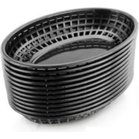 Lot de 12 paniers ovales en plastique pour restauration rapide, idéaux pour servir le petit-déjeuner et les frites.-AquaForge (1/5)