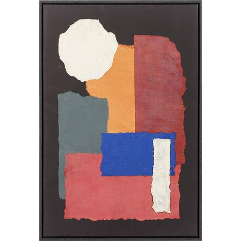 Abstraktes Reliefgemälde mit schwarzem Rahmen 63X4X93Cm (1/5)