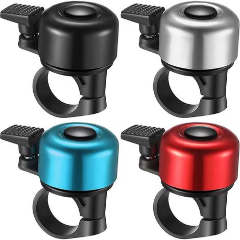 Lot de 4 sonnettes de vélo, sonnettes de guidon pour VTT, son clair et puissant, en aluminium transparent, pour vélos de route, adultes et enfants (garçons et filles). (1/5)