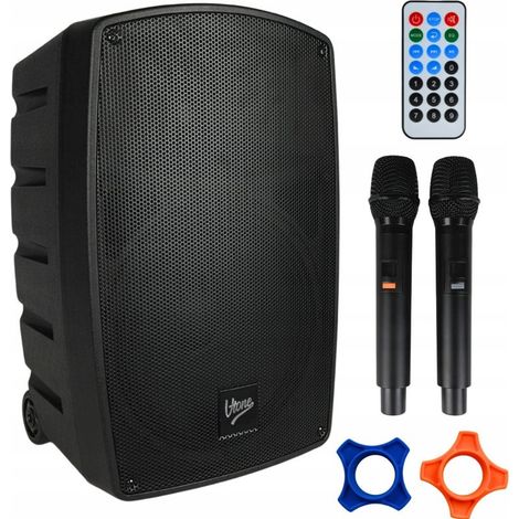V-TONE BQ12 GO MP3 - Altavoz activo, recargable, negro, Bluetooth, TWS, USB, SD, DSP, AUX, mando a distancia por infrarrojos, 2x (1/5)